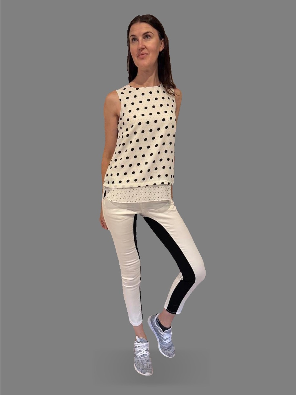 VENUS Black and White Colorblock Ankle Pants